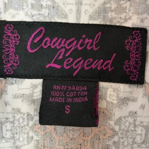 Cowgirl Legend Womens Pearl Snap Shirt Long Sleeve Western Small - Picture 7 of 7